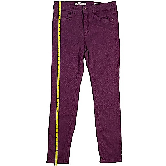 Pilcro & The Letterpress Script size 30 textured maroon skinny pants - Picture 15 of 16